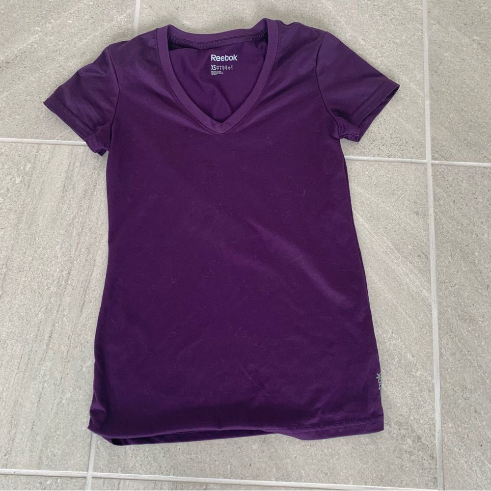 Womens Purple Reebok Basics Short Sleeve T Shirt XS